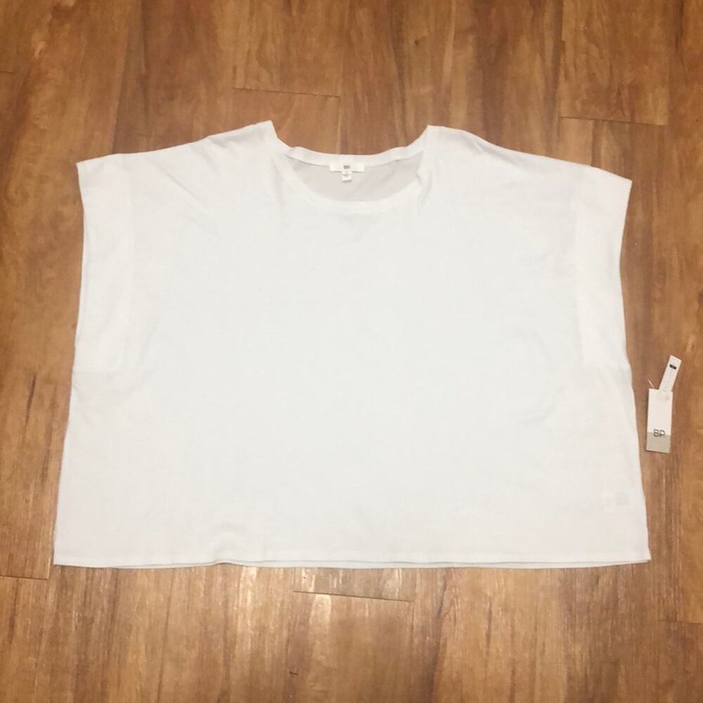 BP White Cotton Short Sleeve Crewneck Blouse Top Size 3X
